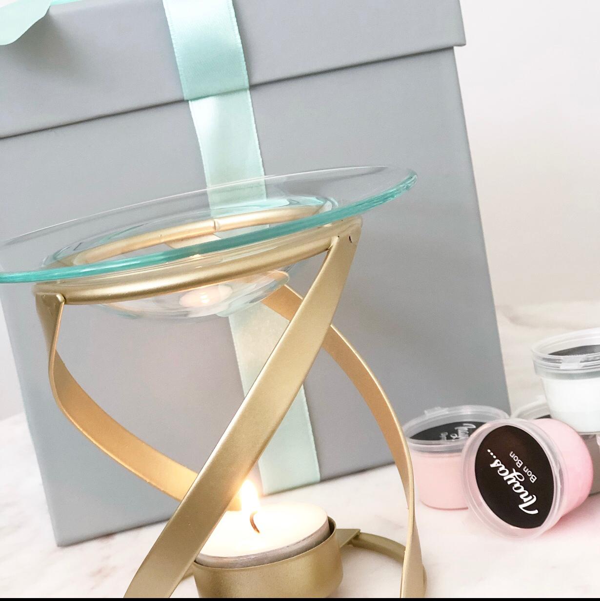 cadeauset - Spiraalbrander met lichtgroene cadeaubox